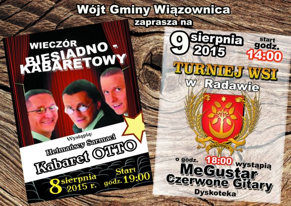 Wieczór Biesiadno-Kabaretowy i Turniej Wsi w Radawie